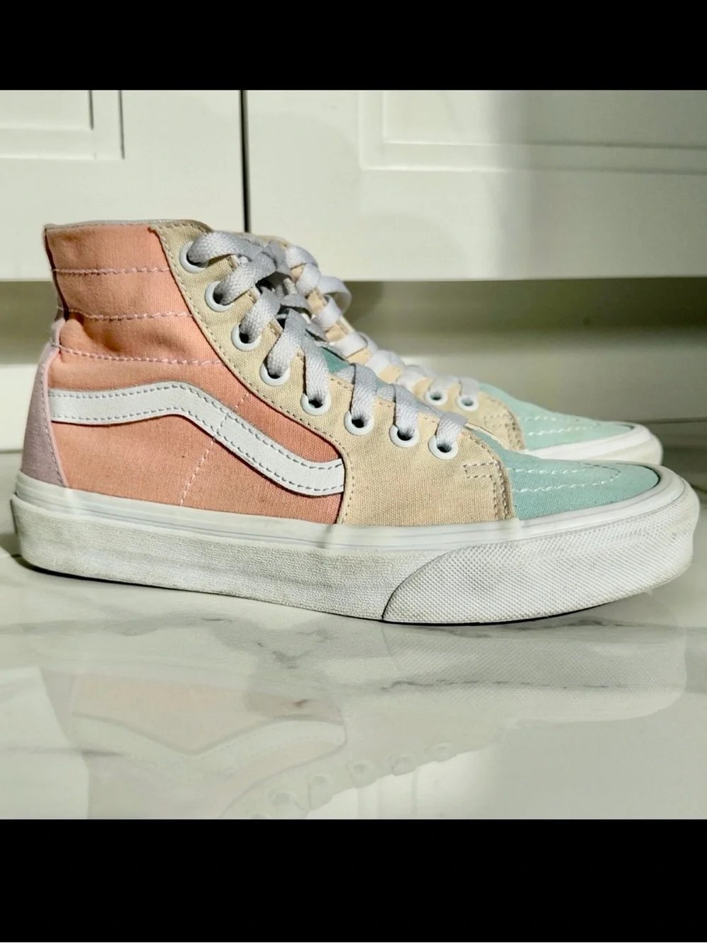 Vans Sk8-Hi Tapered Pastel Block Lace Up Shoes High Top Sneakers Women’s Size 7
